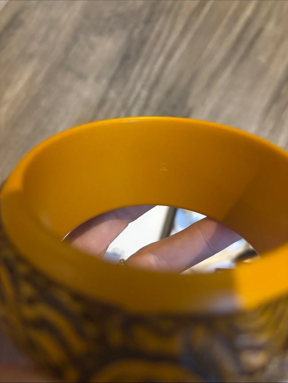 Gucci Yellow Carved Resin Bangle